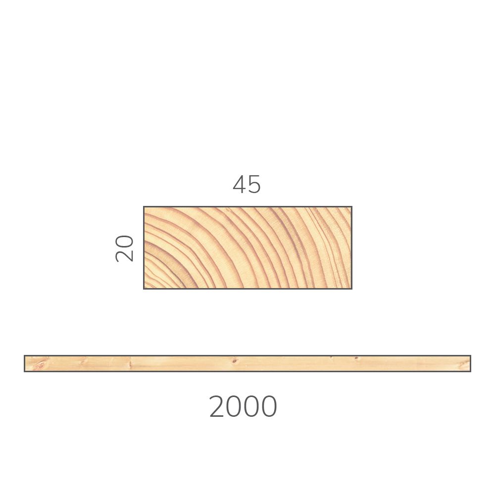 Брусок профилированный 20х45х2000 мм хвоя