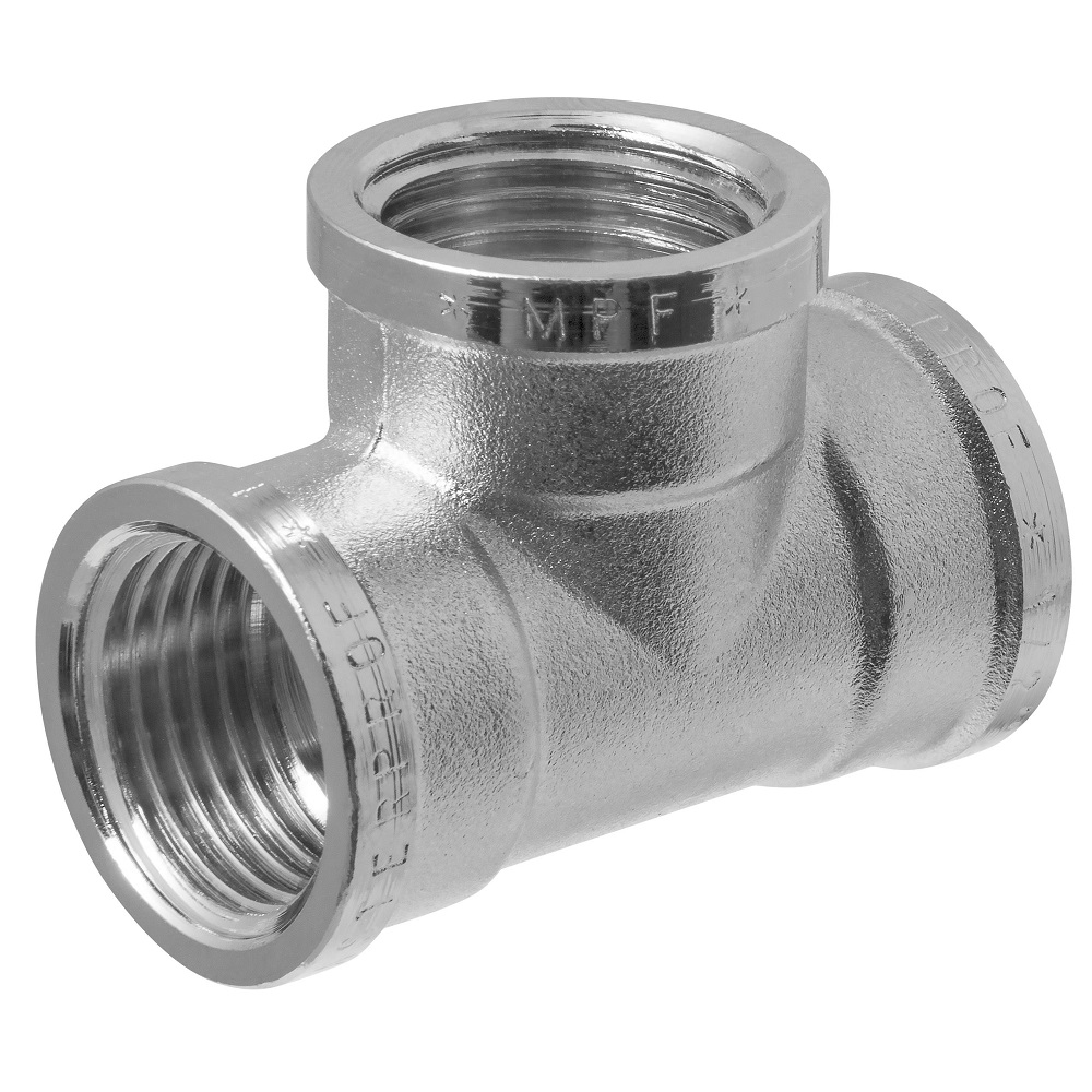 Тройник латунь никель 1/2" ВР MPF MP-У ИС.072219