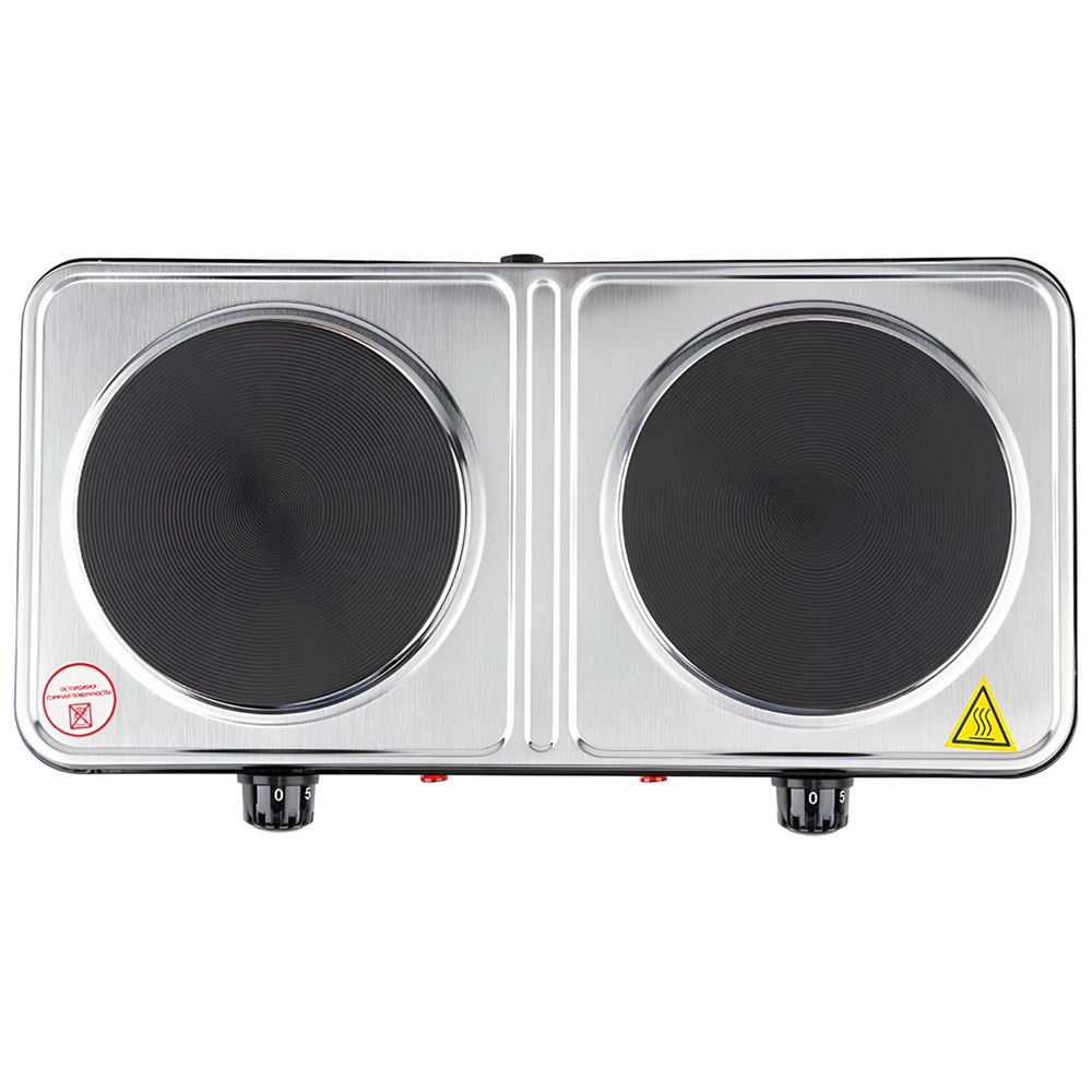 Плитка электрическая Матрена МА-063 2 конфорки диск 1кВт+1кВт серая