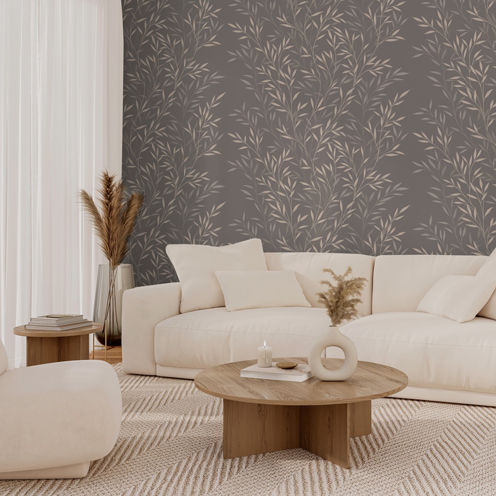Обои WallSecret Oliva 9147-26 коричневые листья 1,06х10,05 м