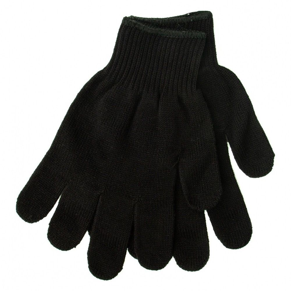 Перчатки трикотажные акрил оверлок черные Сибртех