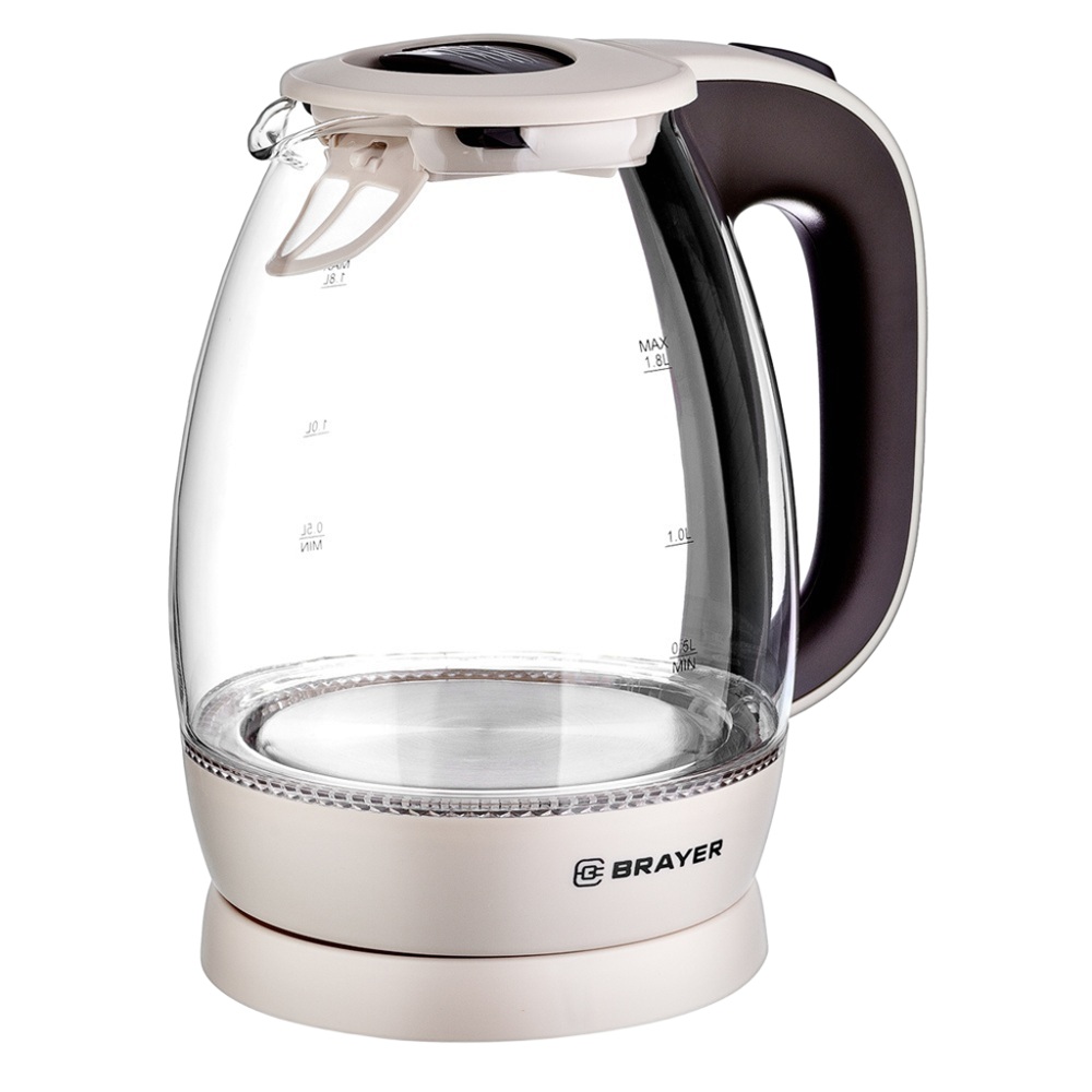 Чайник электрический Brayer 1045BR-BN 2200Вт 1,8 л стекло бежевый