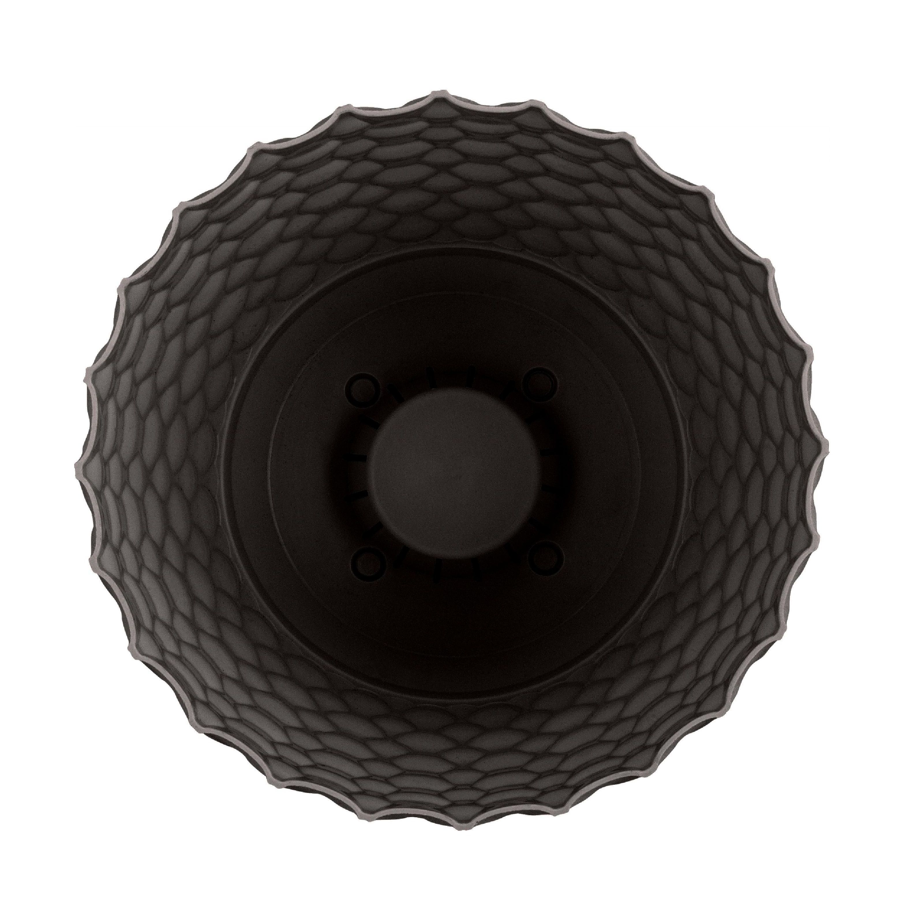 Горшок цветочный InGreen Wave Вулканический серый 27 см 10 л с дренажной сеткой и съемным поддоном