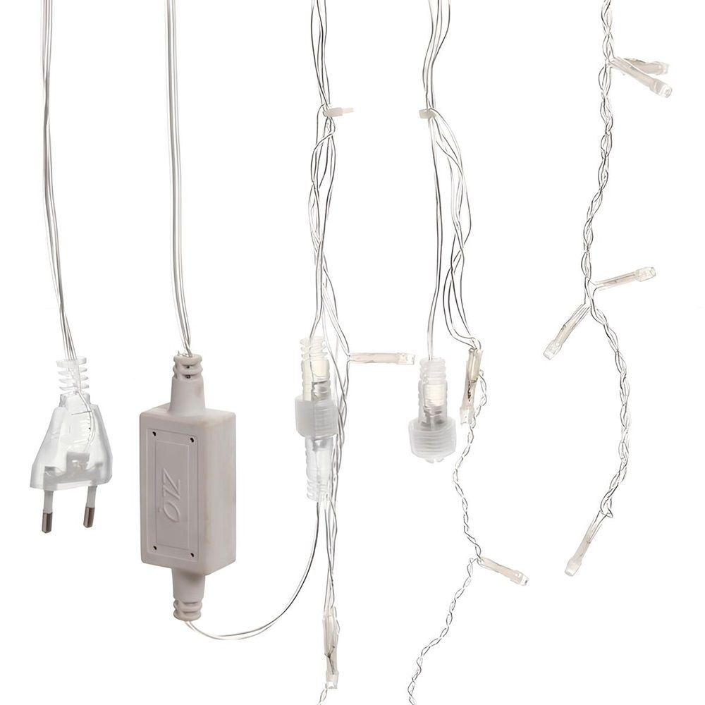 Гирлянда для улицы Бахрома Мерцание 5 м 40/60 см 180 ламп LED прозр.пров, IP54, белый, соединение