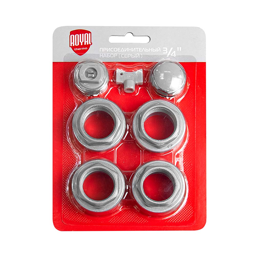 Комплект монтажный для радиатора 3/4" Royal Thermo silver