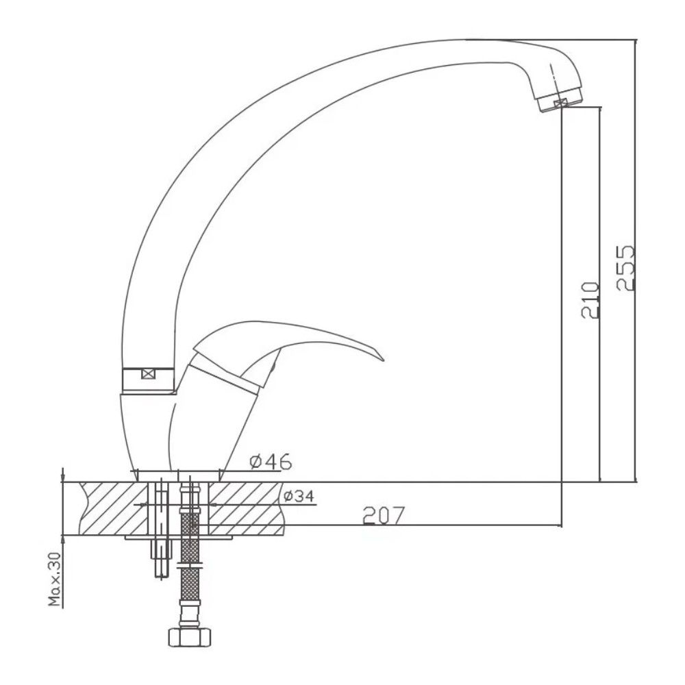 Смеситель КМ-008 Q1 белый лед матовый 280мм