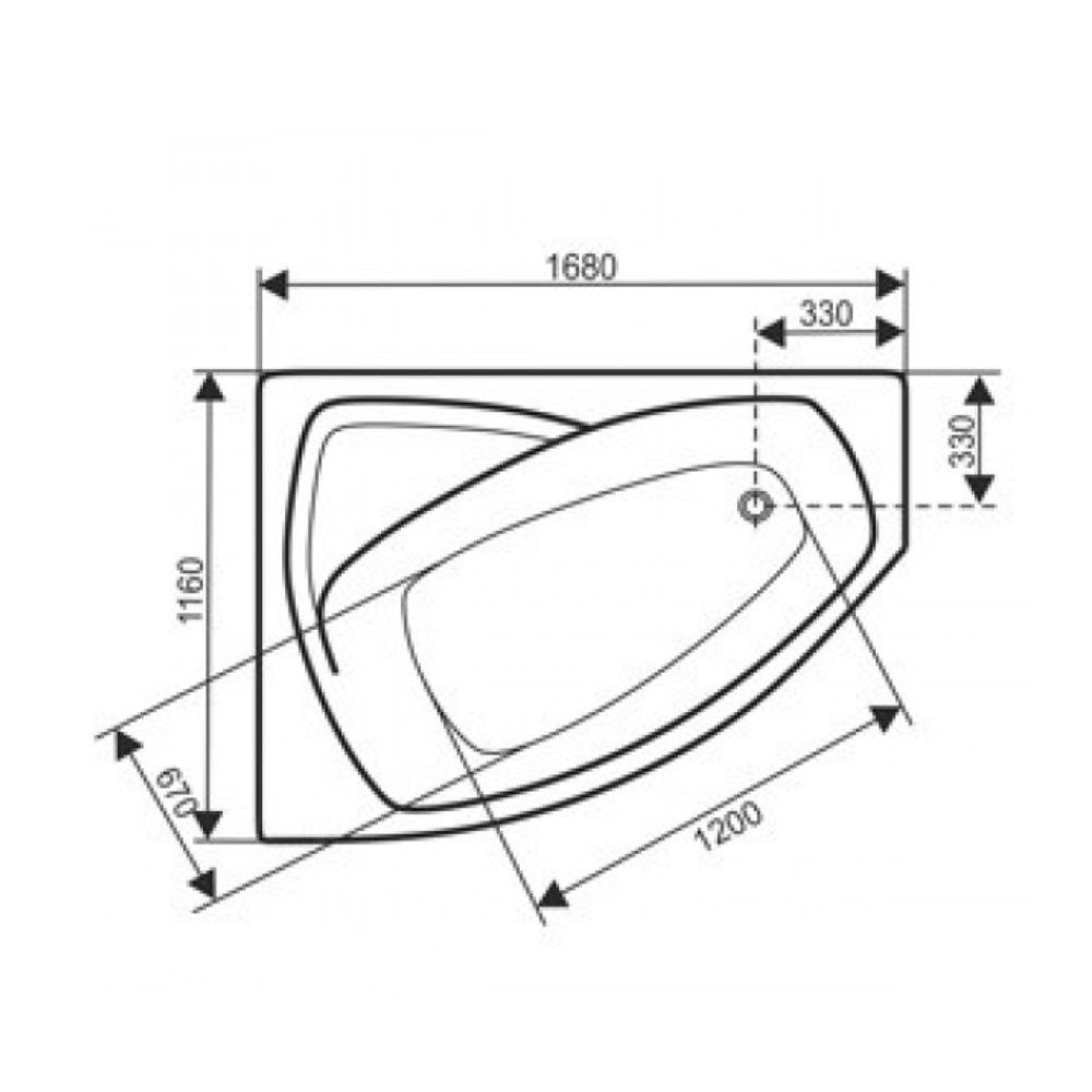 Ванна акриловая BellSan Виола левая 160х100 см