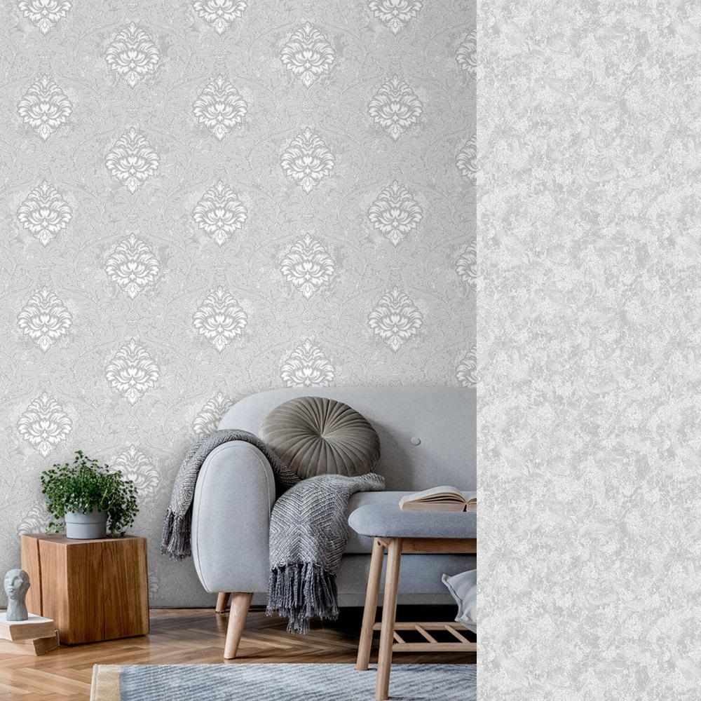 Обои Aurora Раджа С50 5004 03 серые штукатурка 1,06х10,05 м