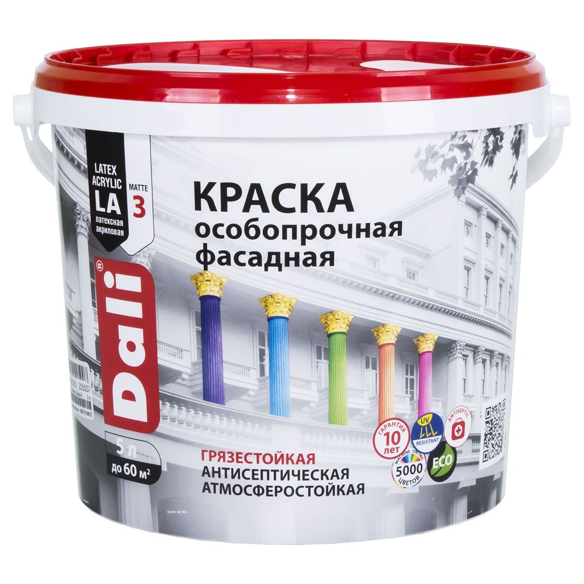 Краска фасадная особопрочная DALI база С 5 л