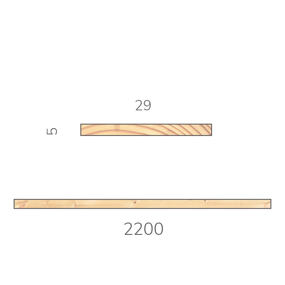 Рейка сращенная 5х29х2200 мм хвоя без сучков