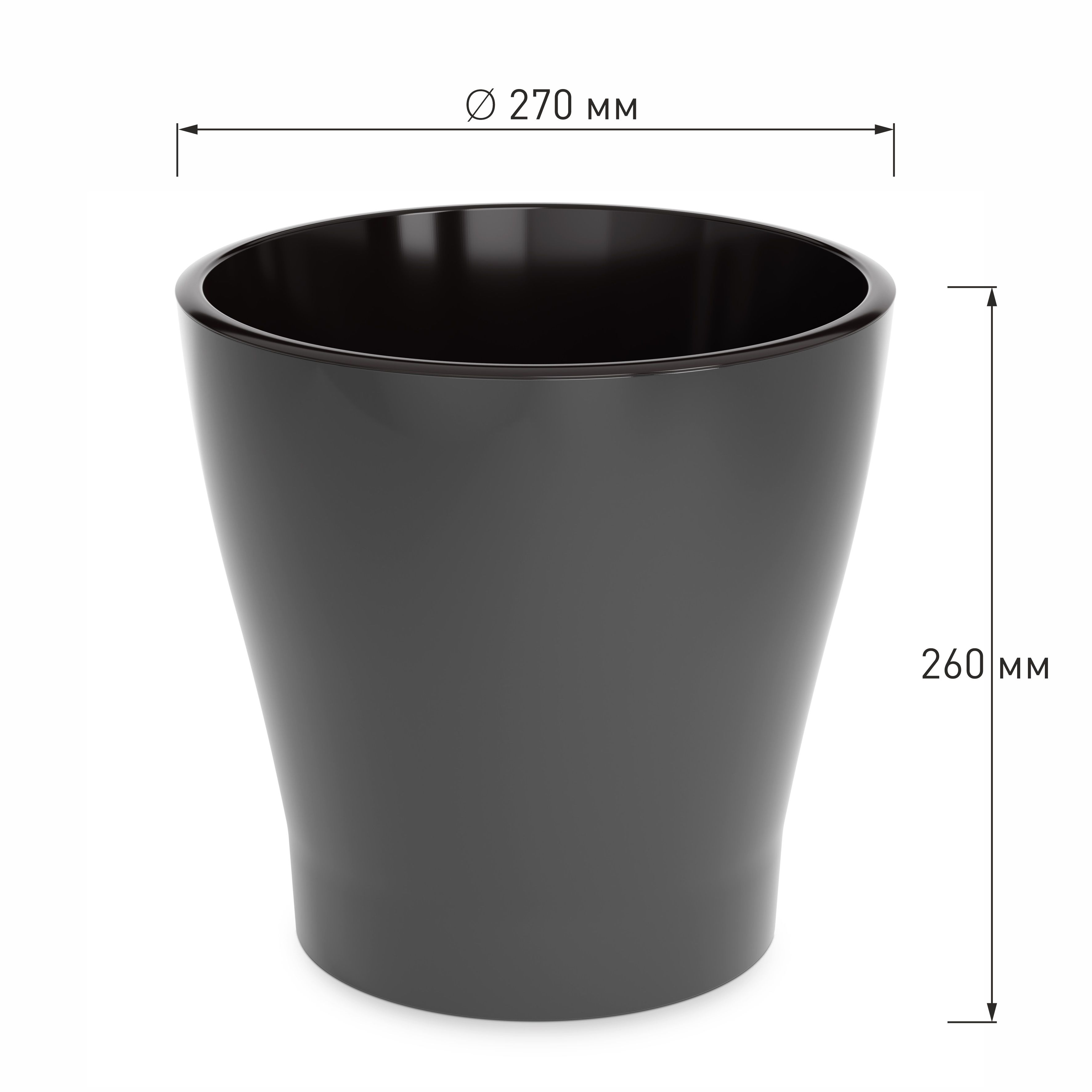 Горшок цветочный Лея графитовый 10 л двойной