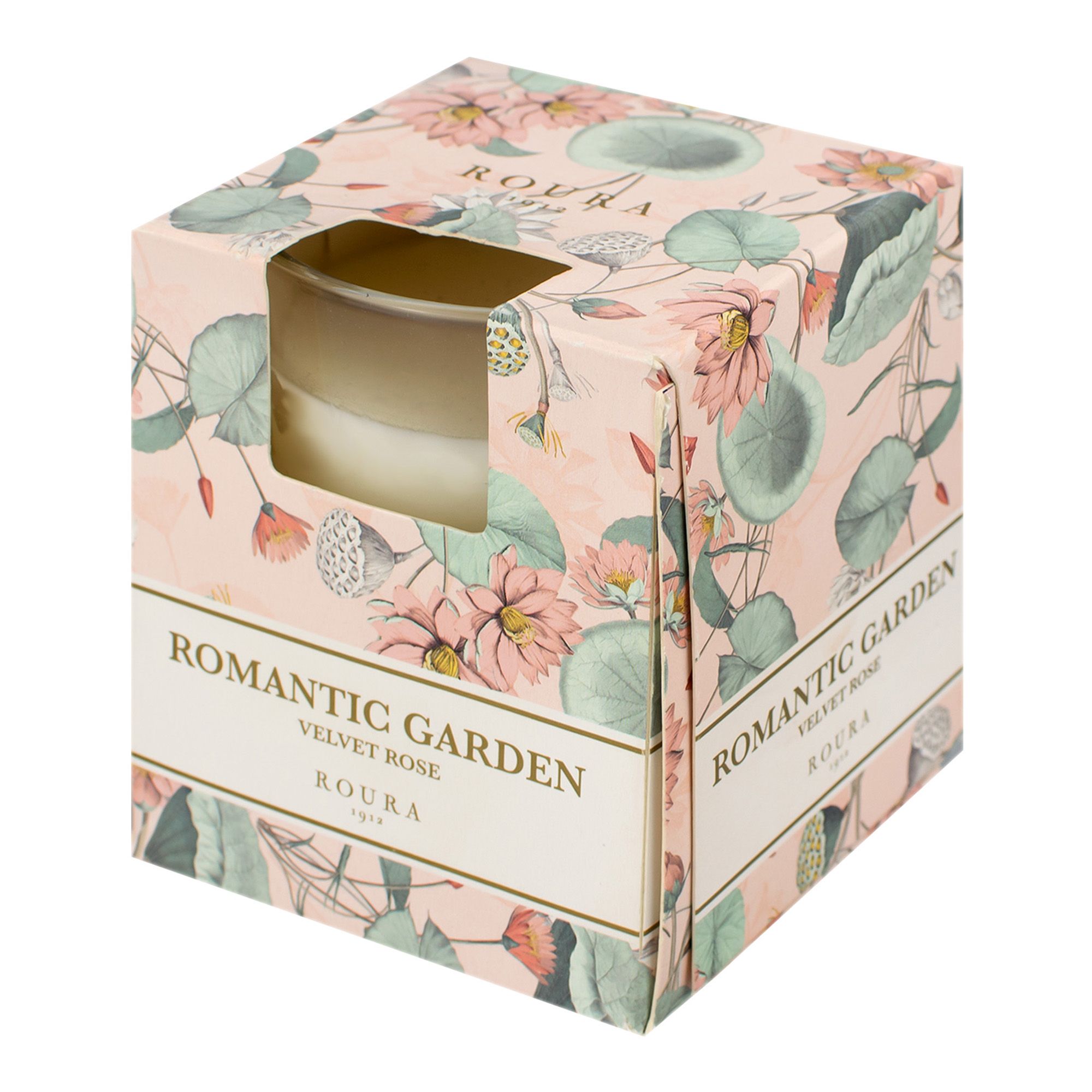 Свеча в стакане Романтический сад ароматизированная Roura