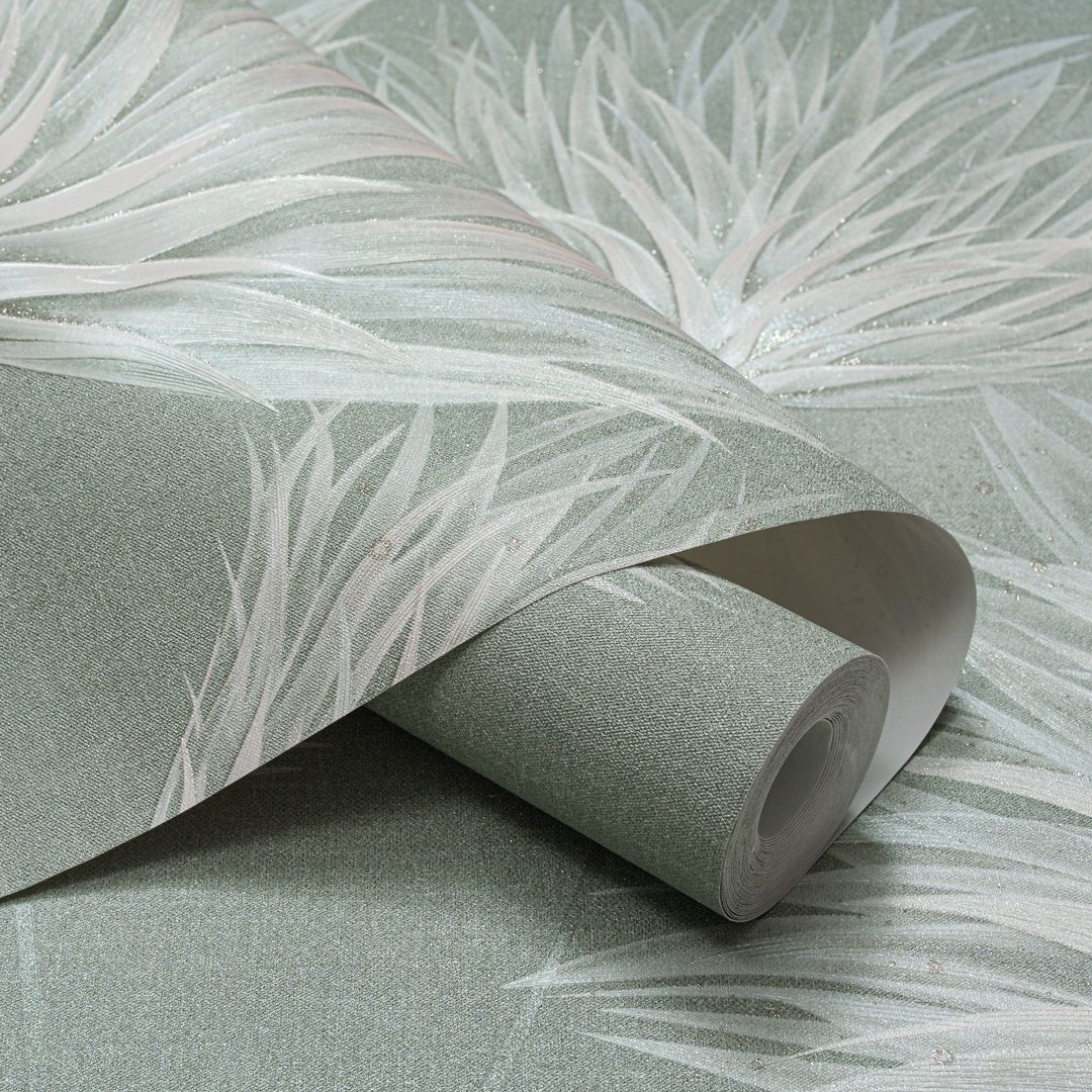 Обои Freedom Тельма 11364-04 зеленые цветы крупные 1,06х10 м