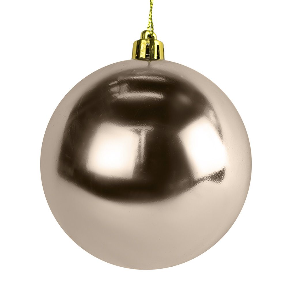 Шары новогодние Микс фактур 8 см шампань 3 шт