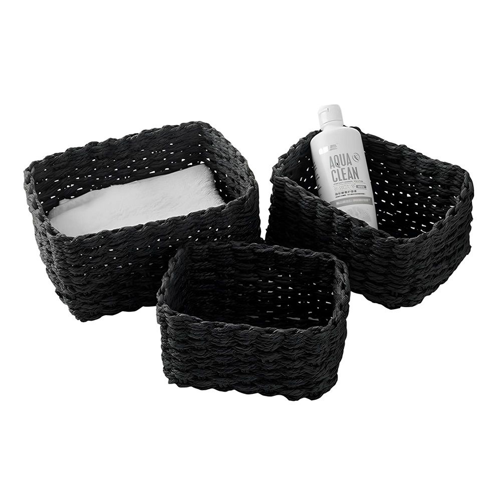 Корзины для хранения Парнау 3 шт черный 16х11х10/16х11х10/25х18х11,5 см