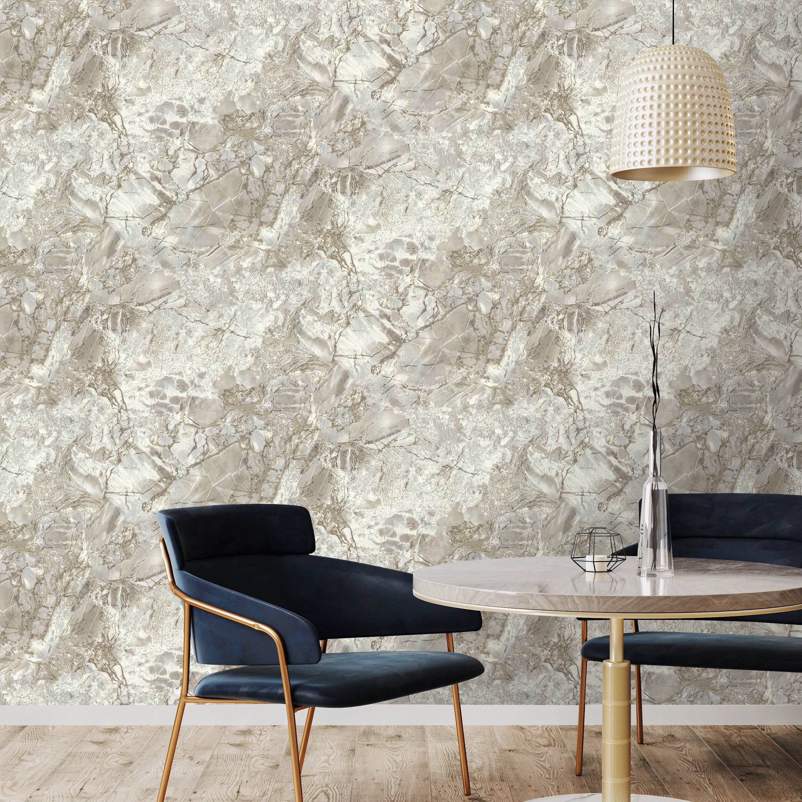 Обои Euro Decor Lucerna 7318-12 коричневые мрамор 1,06х10,05 м