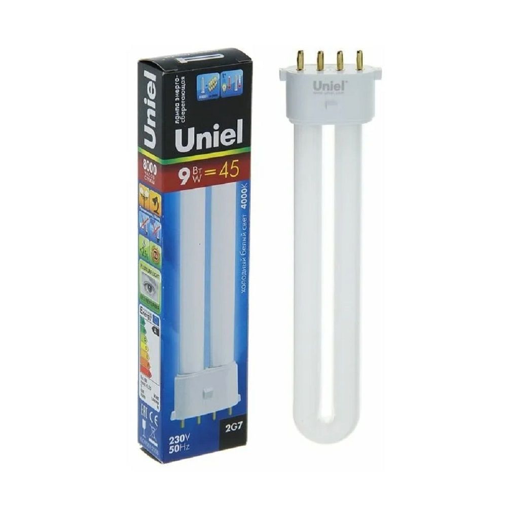 Лампа люминисцентная компакт.PL 2G7 9W 4000 160x32(12) 4K PL-9/4000/2G7 Uniel
