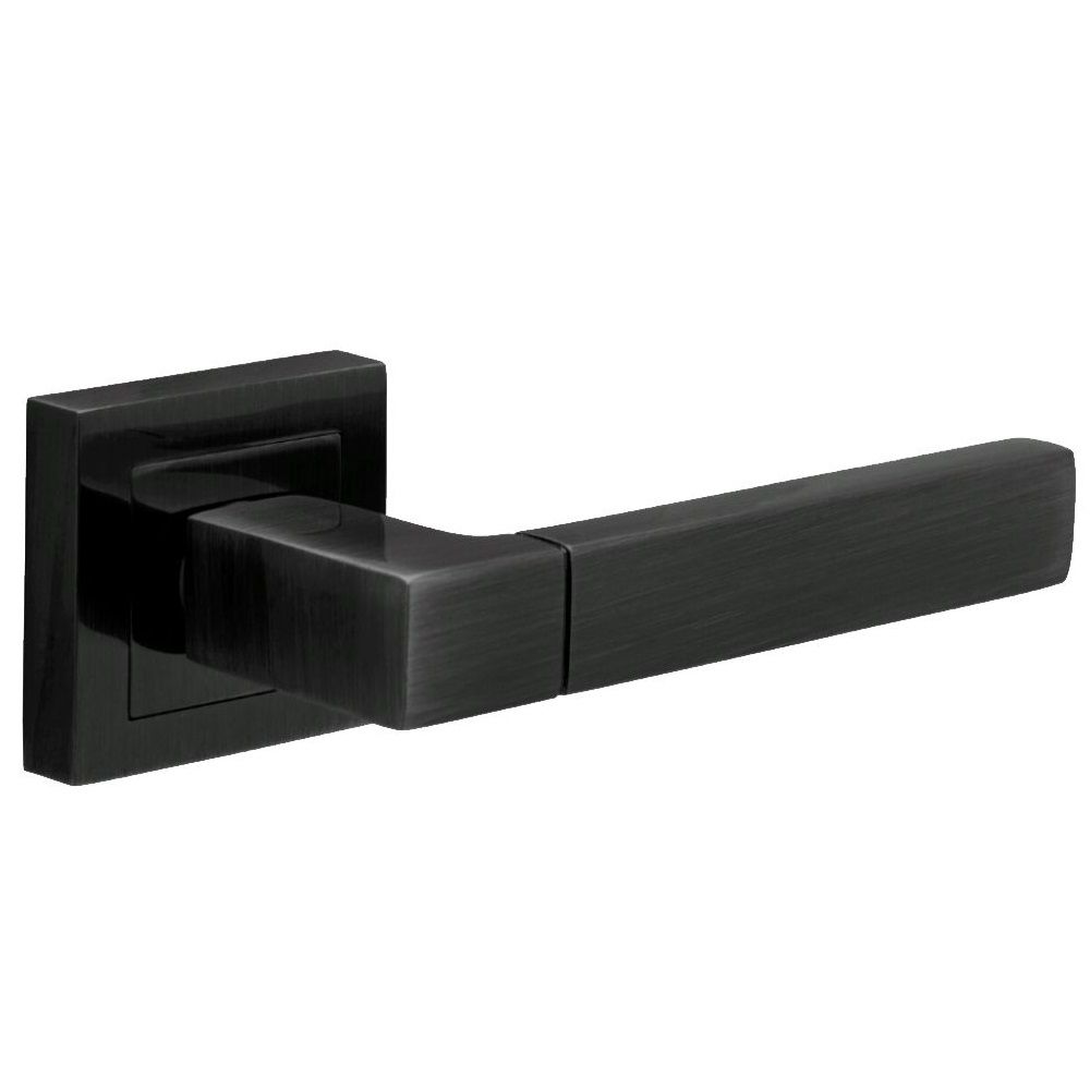 Ручка дверная LS T-Перуджа мат черная квадратная розетка