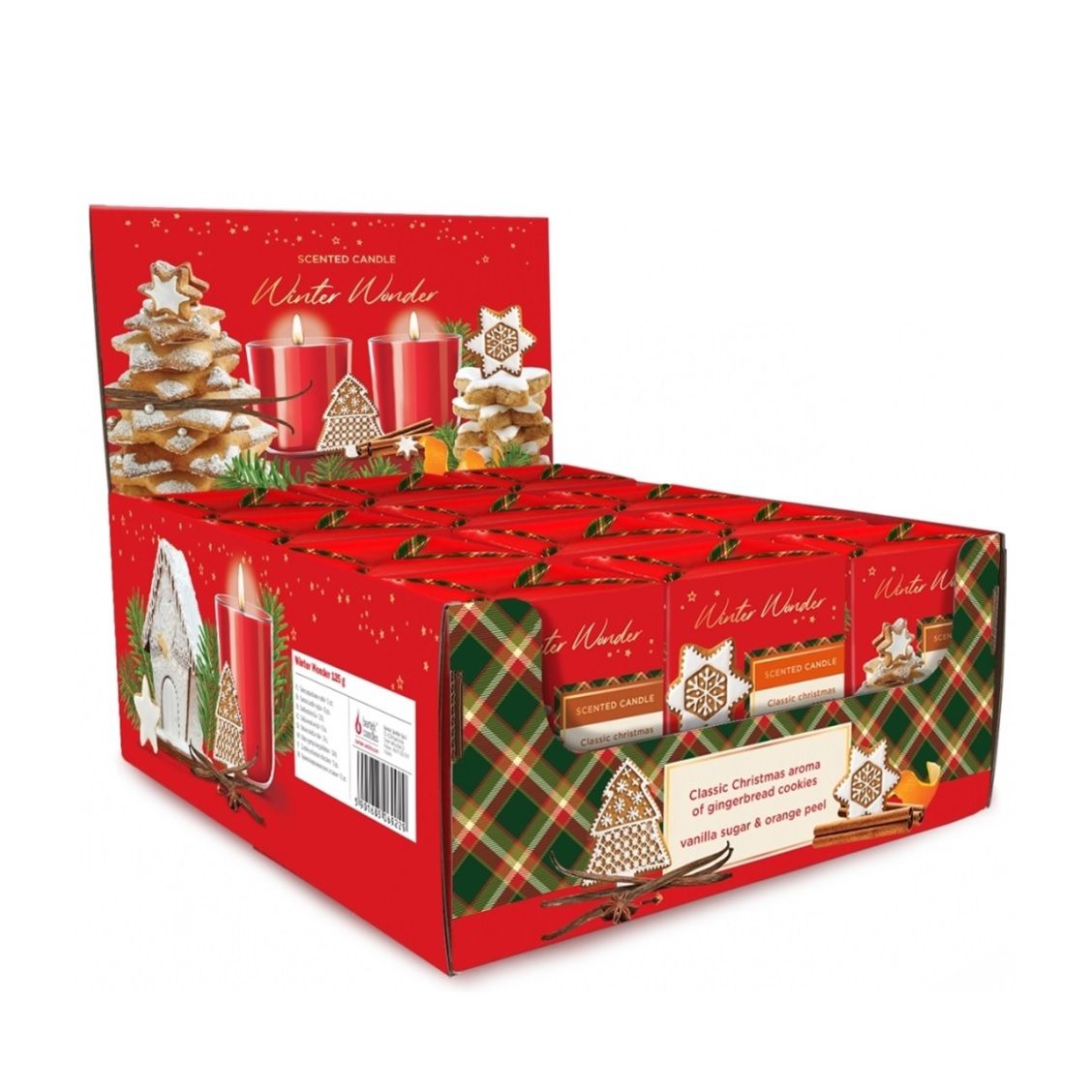 Свеча ароматизированная в стакане Зимнее чудо 150 г BARTEK Winter Wonder (12)
