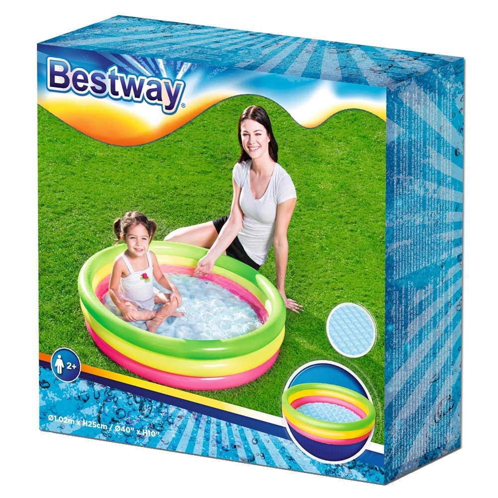 Бассейн детский надувной круглый 102х25 см 62 л Bestway Summer Set 51104 рем комплект