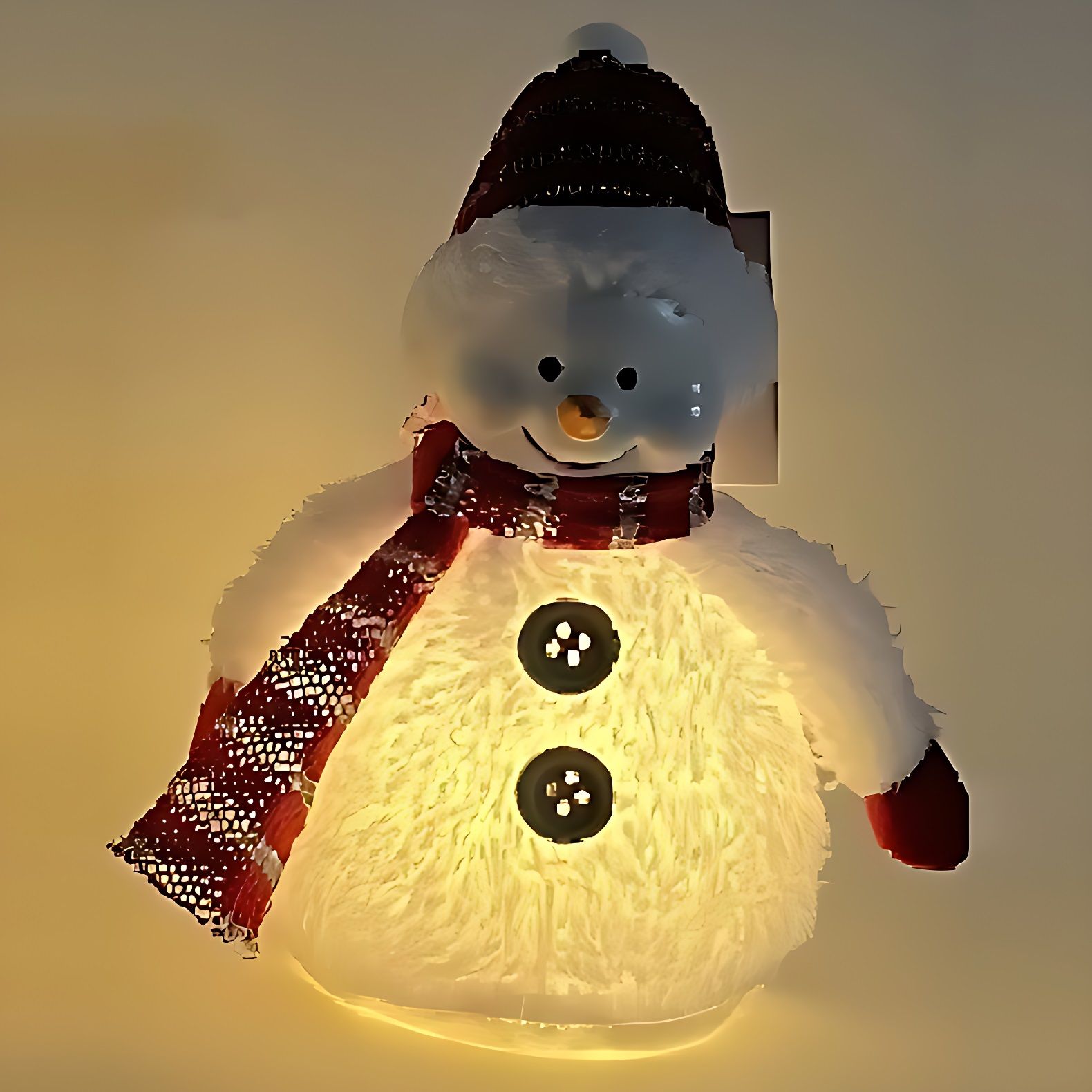 Изделие декоративное Снеговик LED 8,5x8,5x16 см красный/белый