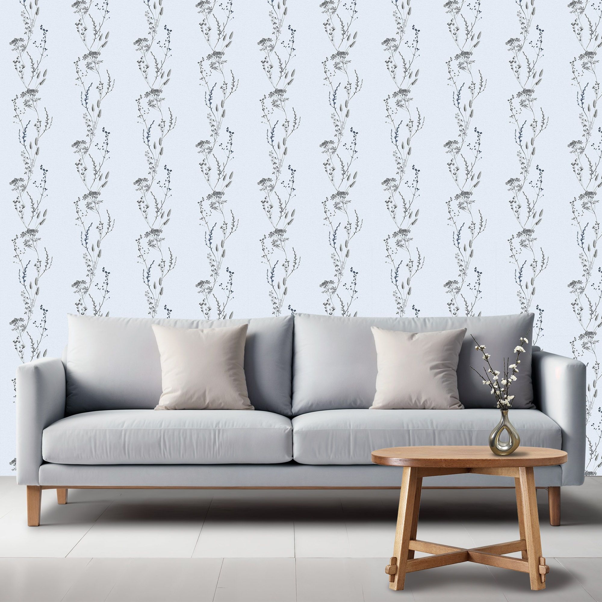 Обои Саратовские Амарант С6 Д989 гр 2 01 голубые цветы мелкие 0,53х10,05 м