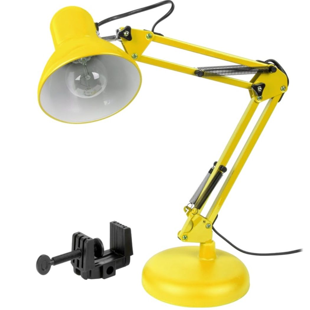 Светильник настольный General GTL-041 60 Вт Е27 желтый основание и струбцина