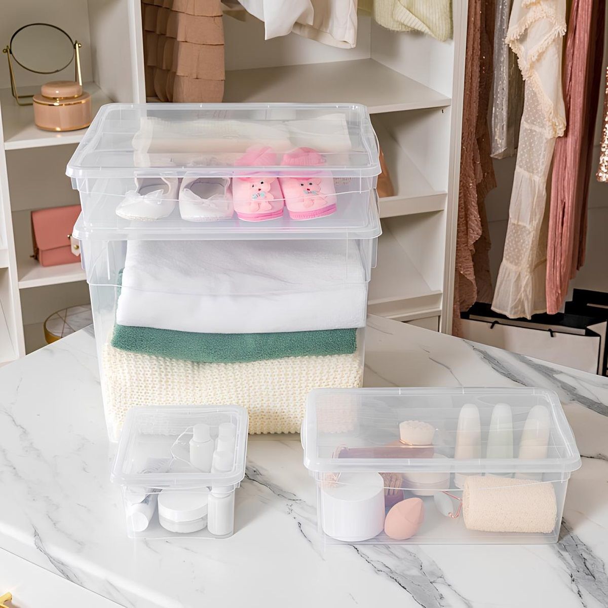 Контейнер для хранения Кристалл 55,5х39х43,5 см 70 л бесцветный