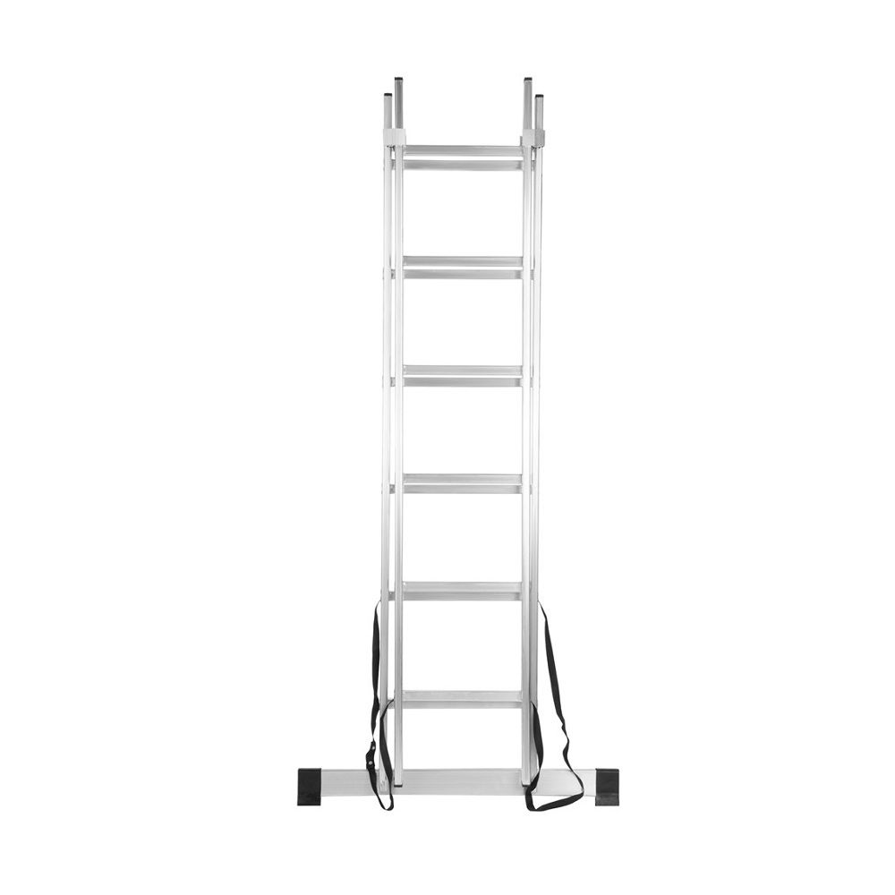 Лестница двухсекционная 6 ступеней универсальная алюминиевая 63-2-006