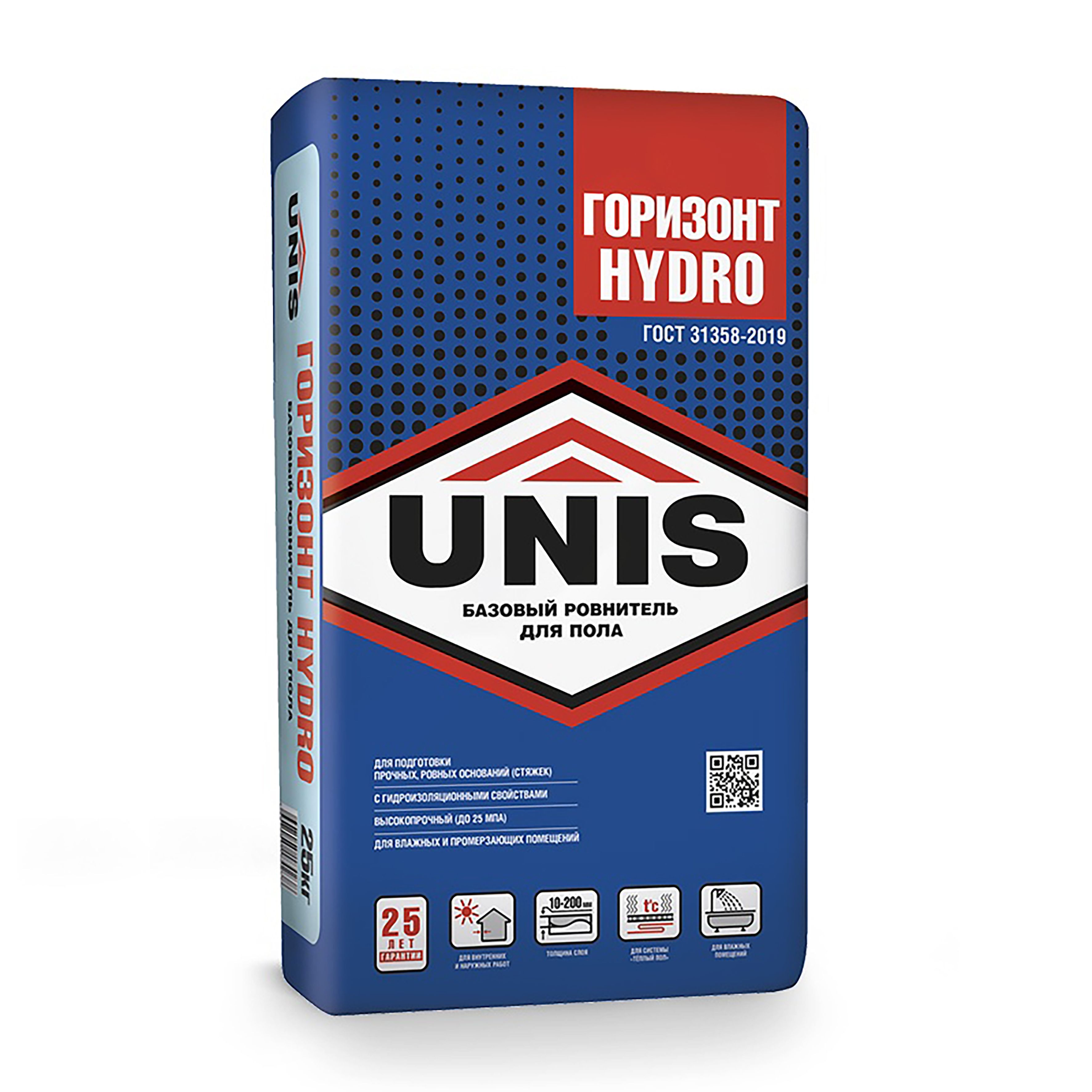 Стяжка для пола армированная  Unis Hydro Горизонт 25 кг