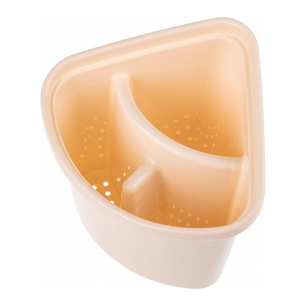 Подставка для столовых приборов с поддоном и декором 17,6х15х15,1 см бежевый