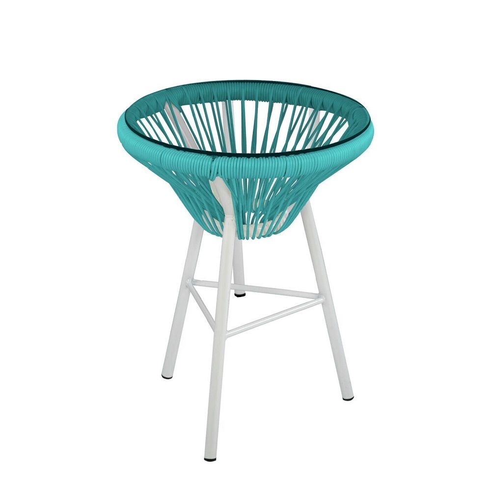 Комплект мебели кофейный иск. ротанг Acapulco (стол арт. AC002,  2 кресла арт. AC001) бирюзовый