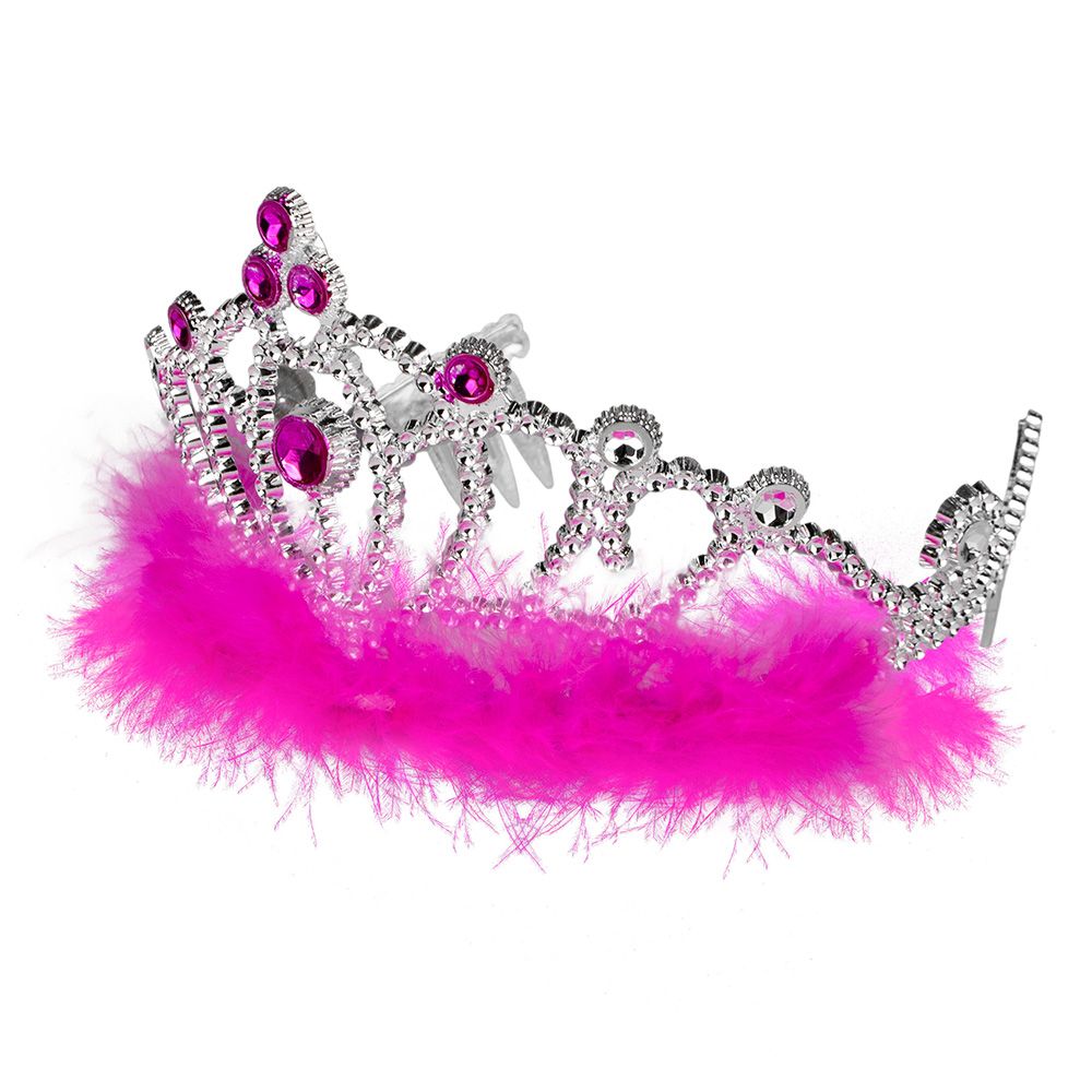 Корона карнавальная пластиковая Принцесса Нежность цветной пух