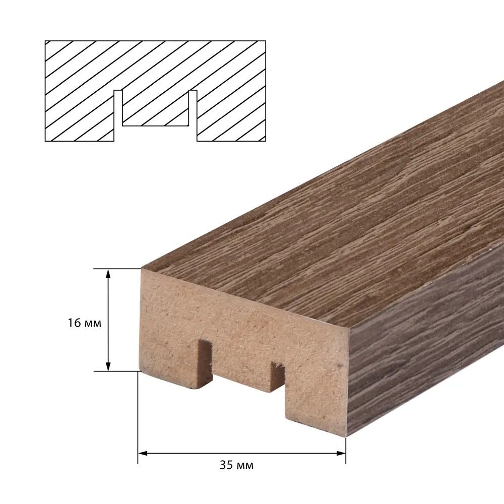 Рейка МДФ интерьерная 2700х16х35 мм Анкор Винтаж