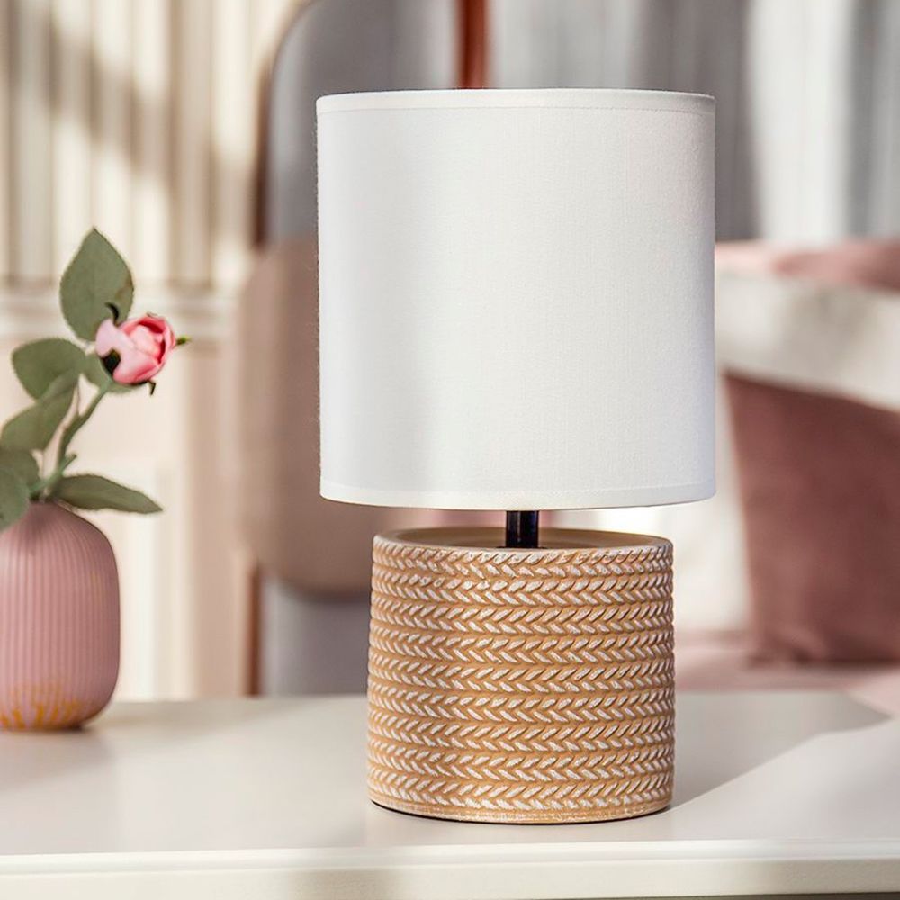 Светильник настольный Лючия 367 Парма 40Вт Е14 темно-бежевый/белый