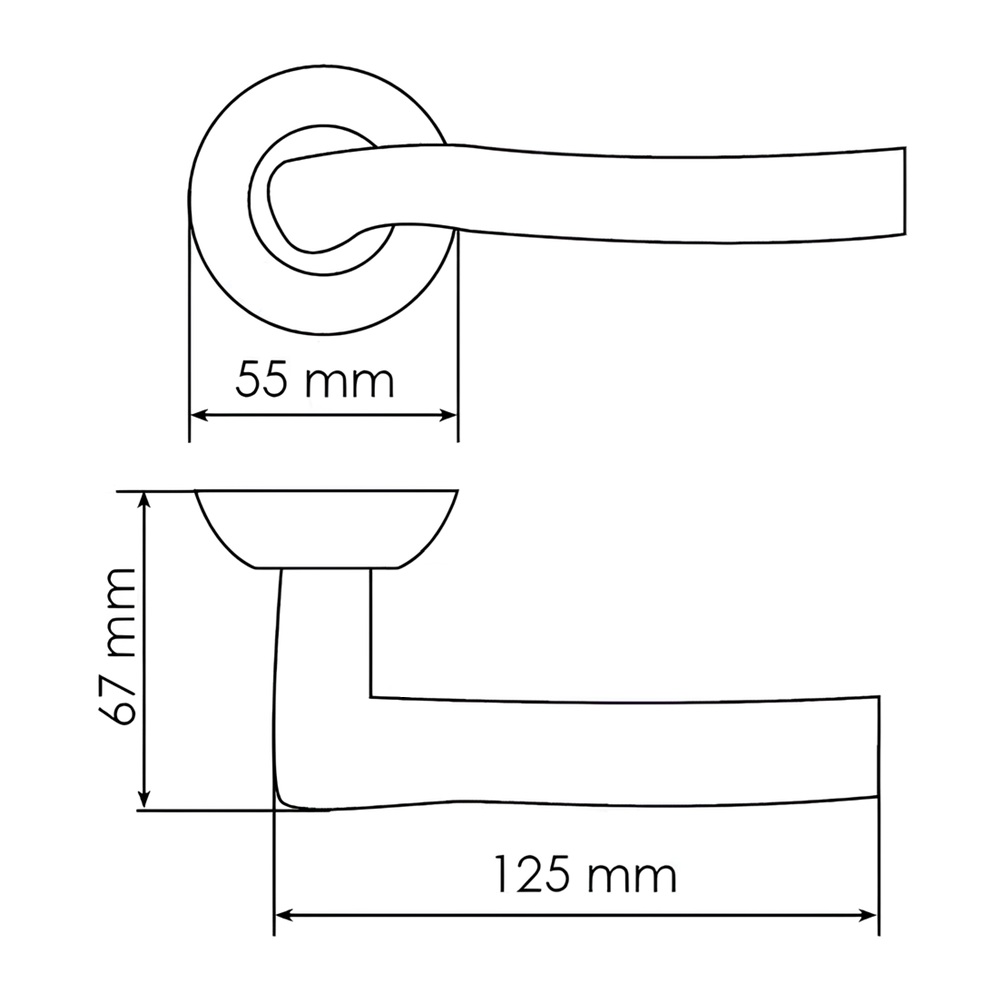 РУЧКА ДВЕРНАЯ ФОНТАН DIY MH-04 SN/BN, цвет-бел.никель/черн.никель