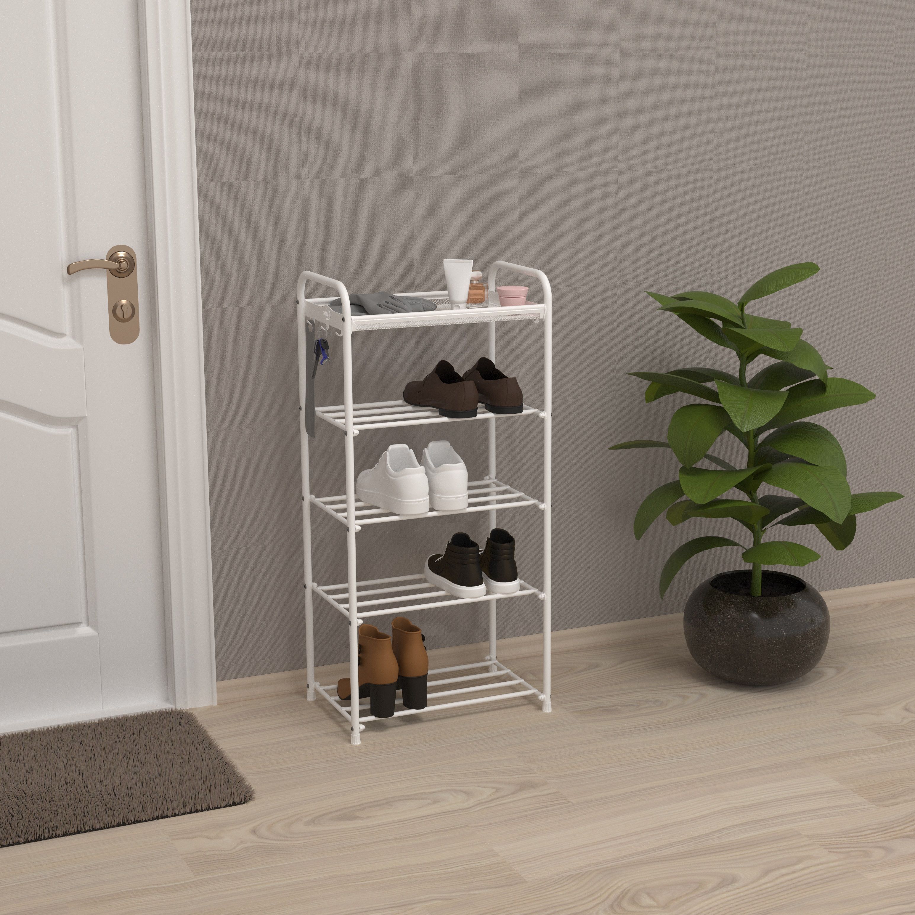 Полка для обуви Альфа 15 450х950х300 мм металл Белый