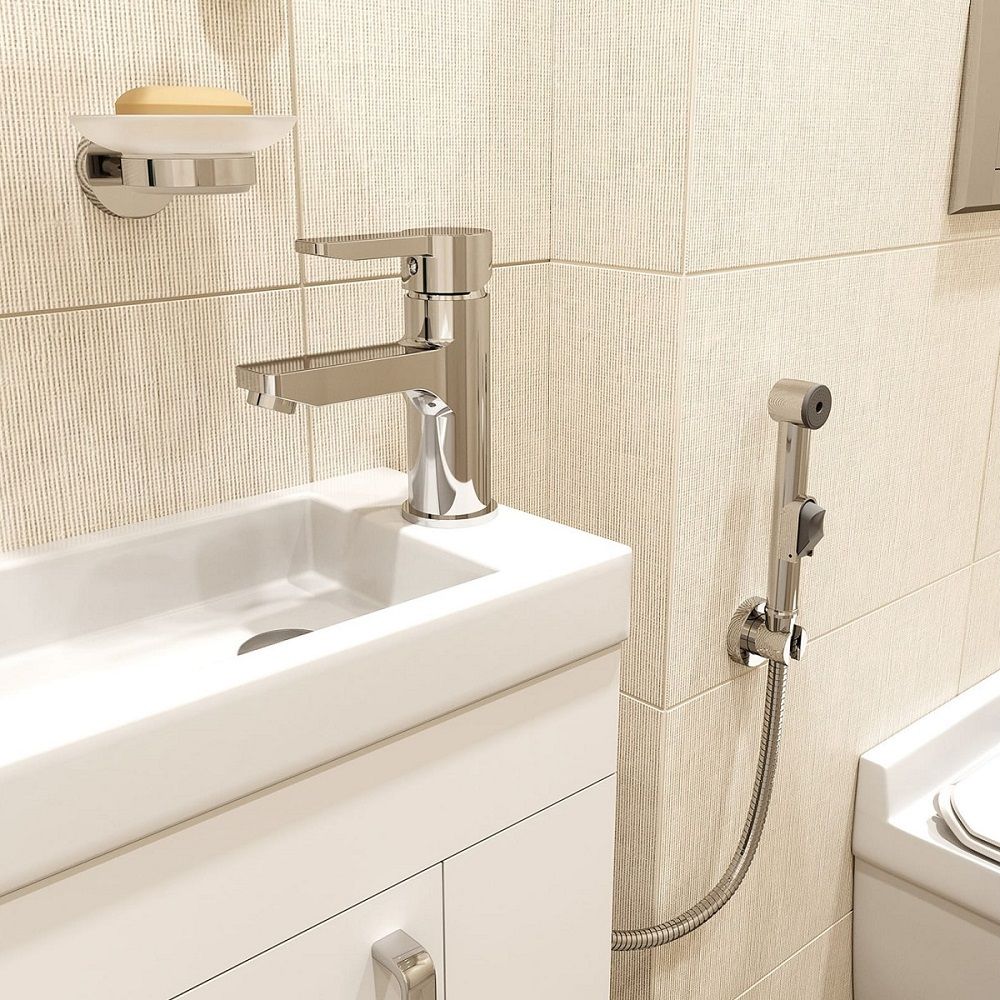 Смеситель для раковины с гигиеническим душем Iddis Sena SENSB00i08 однорычажный