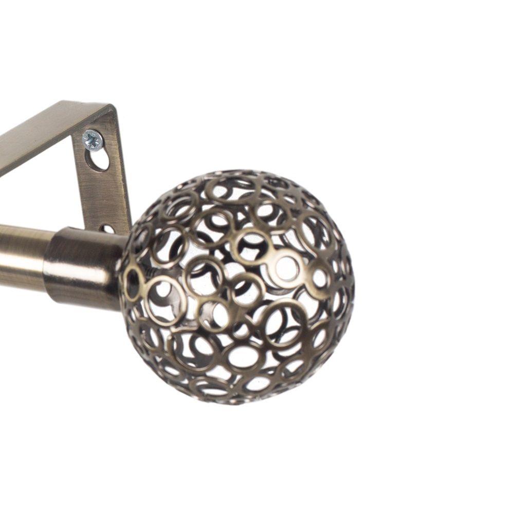 Карниз настенный раздвижной однорядный d16/19 мм 160-300 см Ажур антик