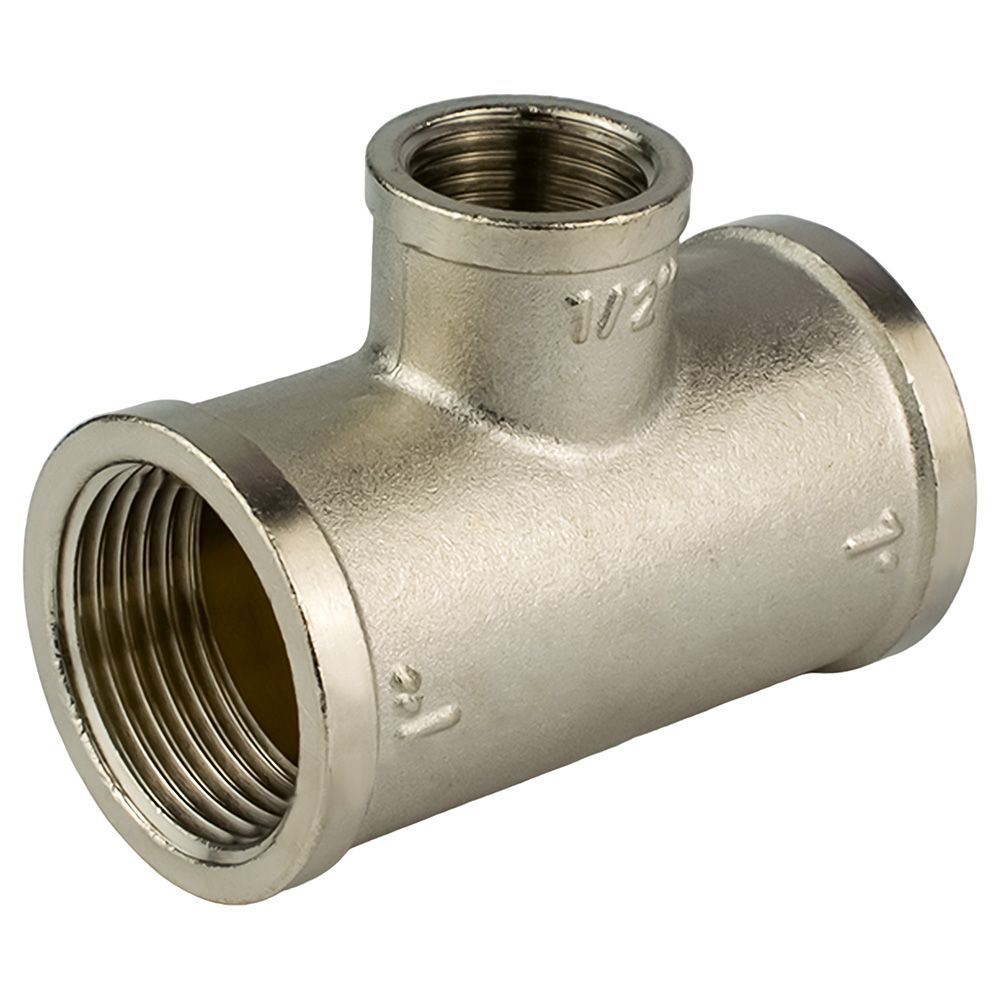 Тройник латунь никель 3/4" ВР