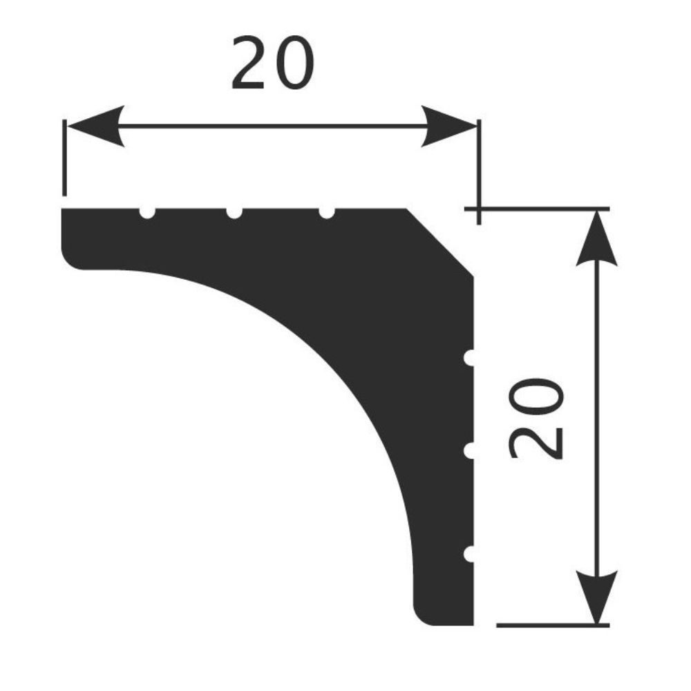 Карниз потолочный KX021 20х20 мм 2000мм Экополимер/40