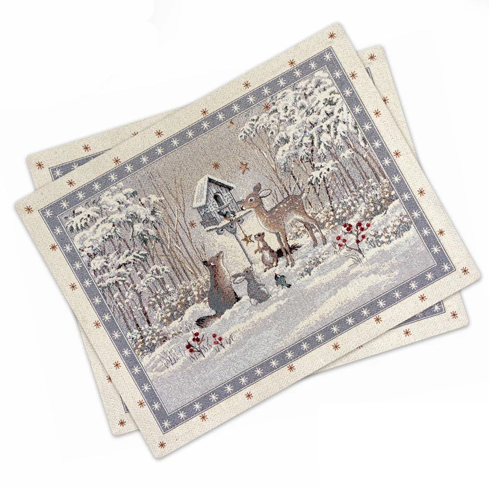 Салфетки сервировочные Лесные друзья у кормушки 35х45 см 2 шт 2104329