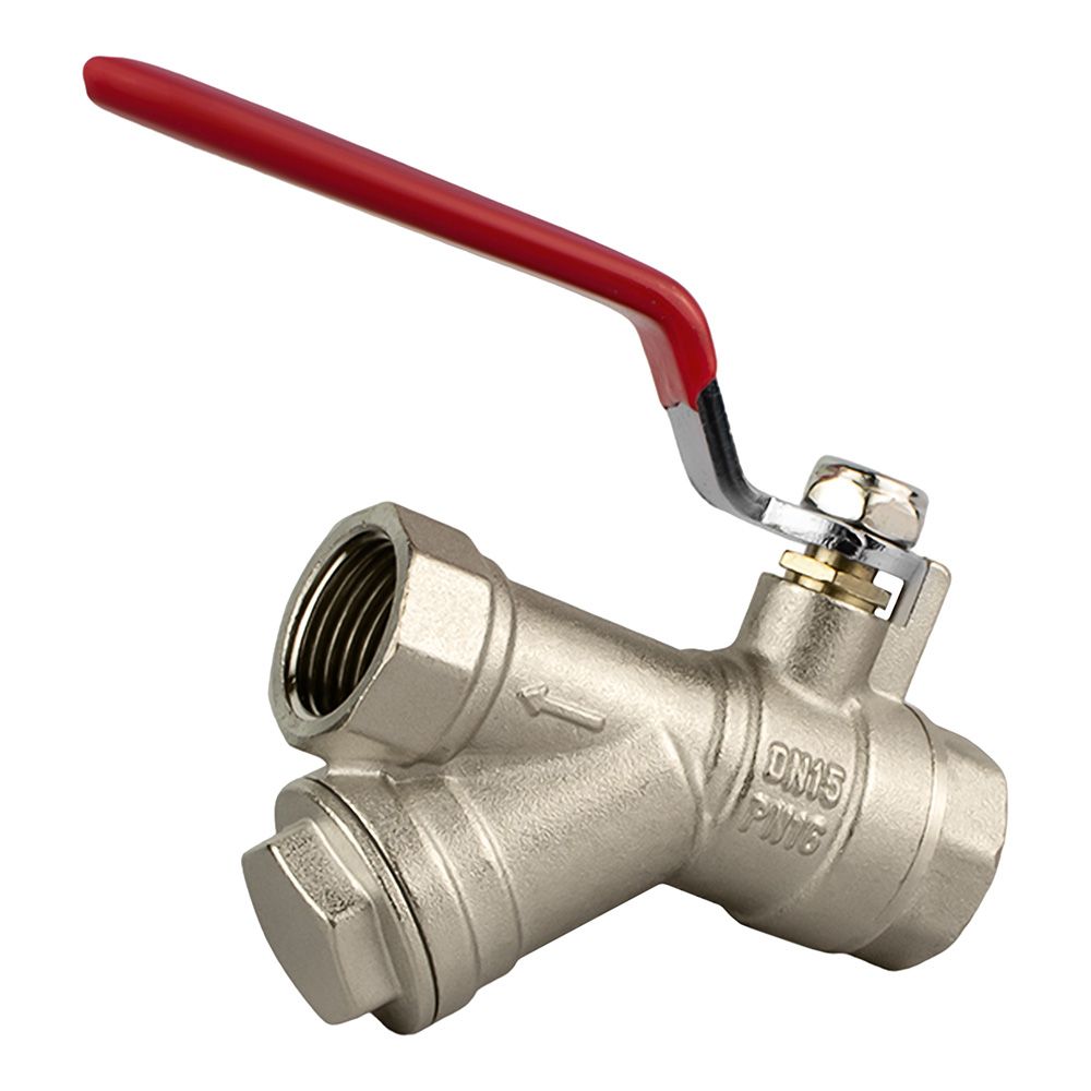 Кран шаровой с фильтром 1/2" ВР/ВР рычаг 1014