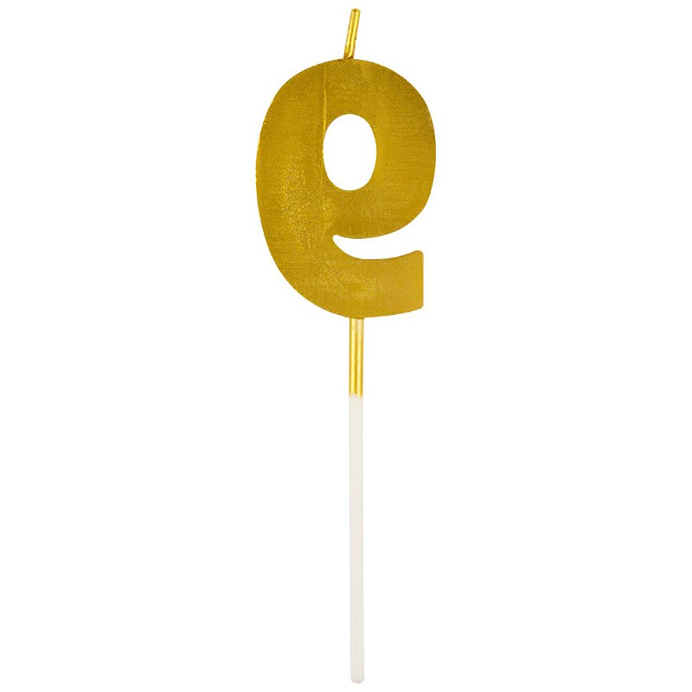 Свеча для торта Цифра 9 золото Волшебная страна