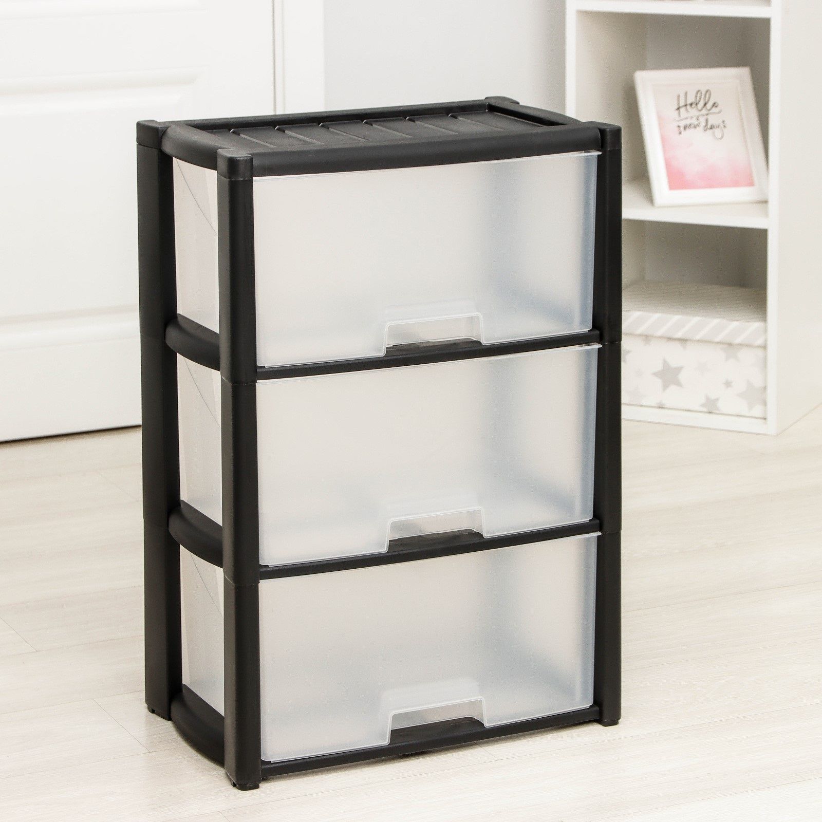 Комод Колорит 475х710х300 мм 3 ящика черный пластик