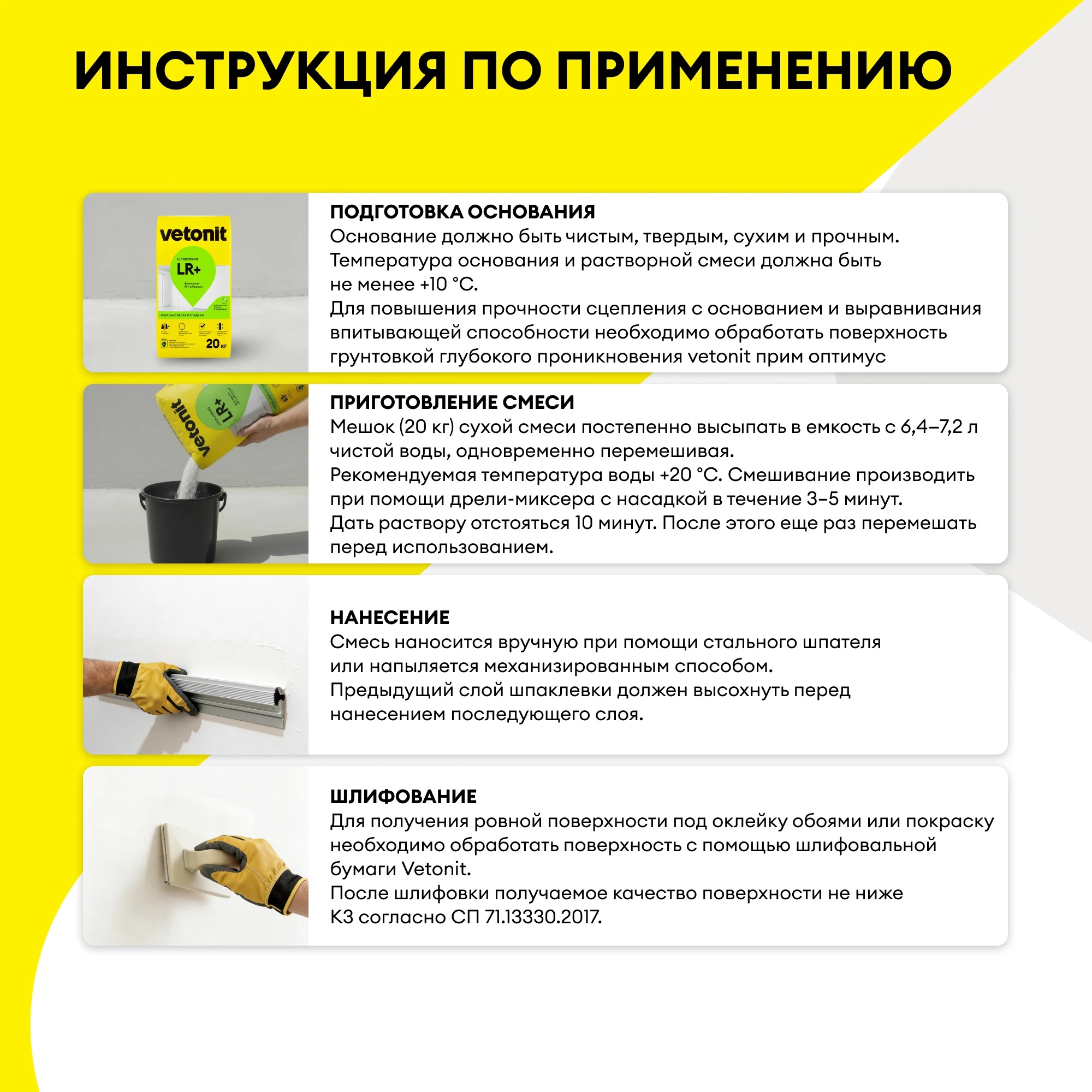 Шпатлевка полимерная финишная Vetonit LR+ 20 кг