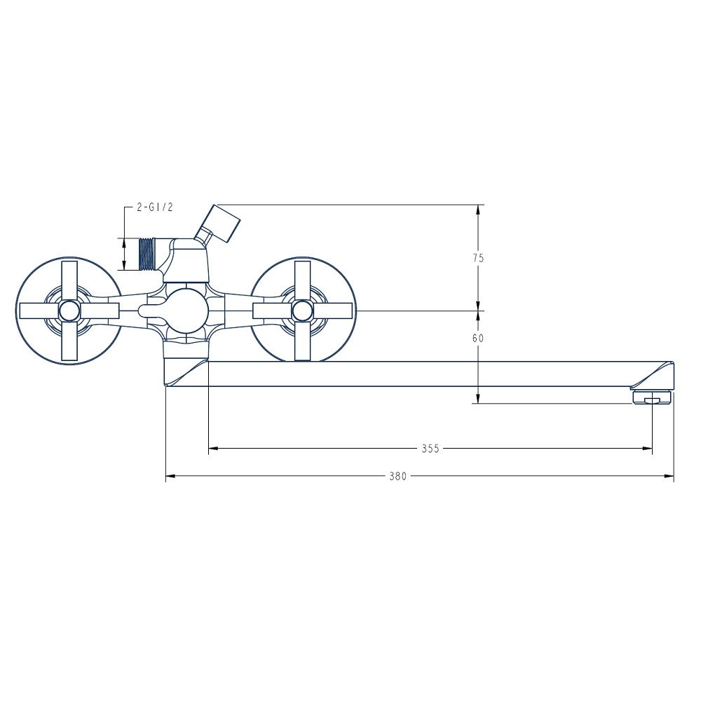 Смеситель для ванны Esko Cancun CN 31 вентильный длинный излив 350 мм