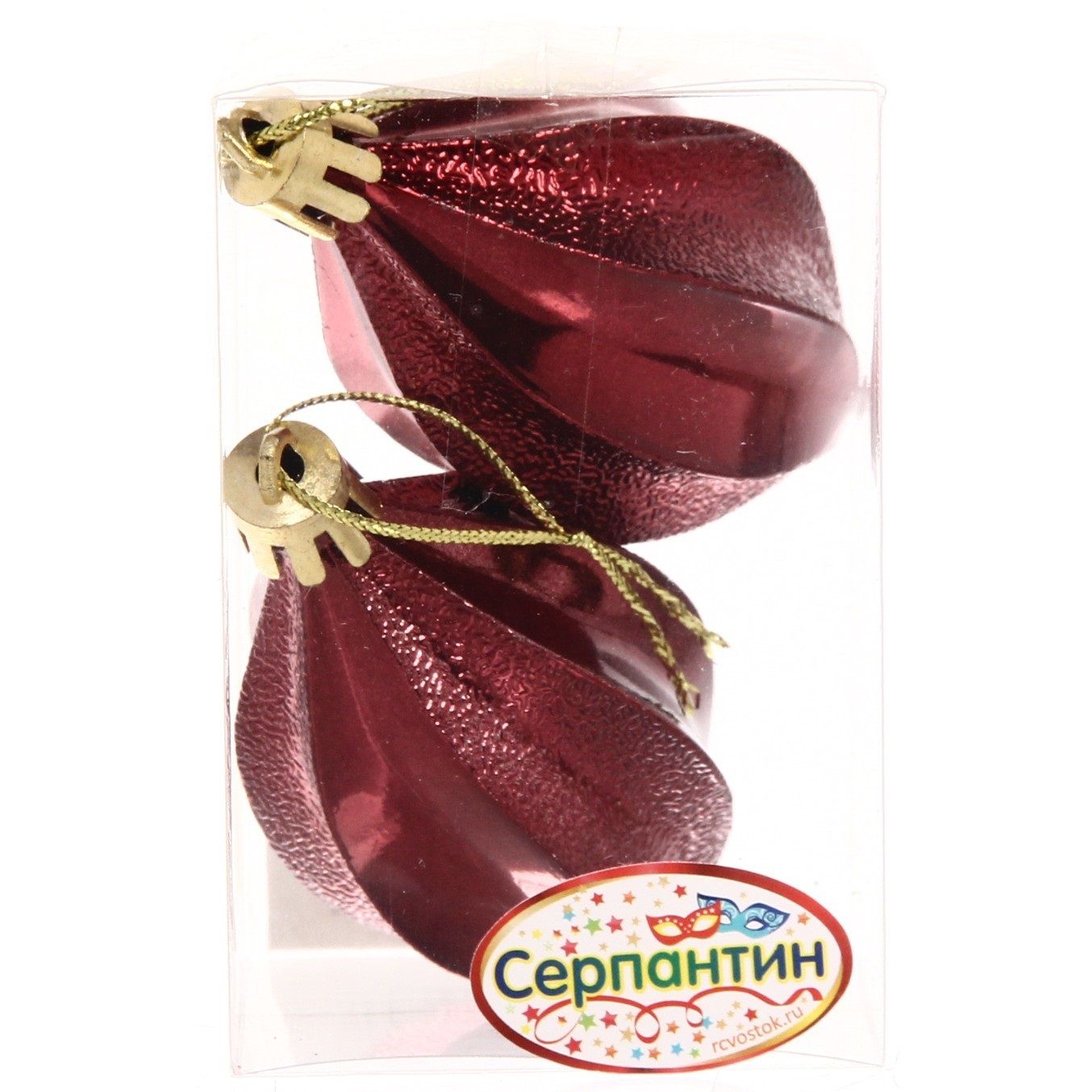 Игрушки елочные Таинственное очарование Капля темный рубин 2шт 8см