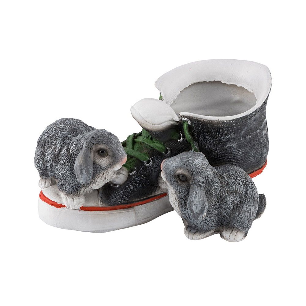 Фигура-кашпо садовая Кед с зайцами h14 см 169445