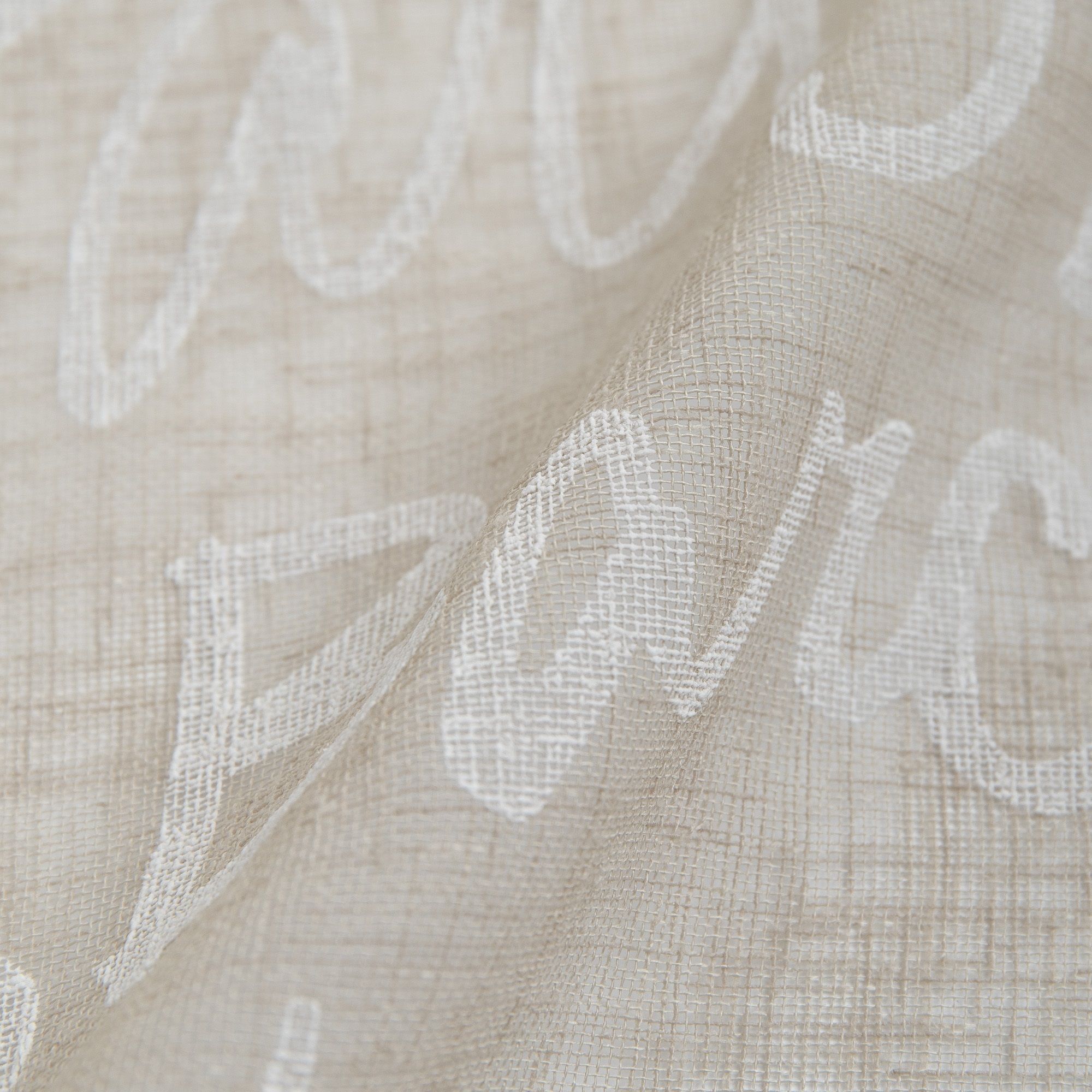 Ткань для штор Тюль лен печать EL 4079-02/300 LPech ut бежевый